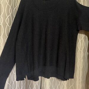 Peruvian Connection 100% Pima black cotton pullover sweater XL quiet luxury